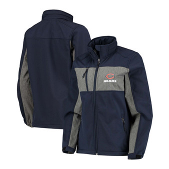 Women's Navy Chicago Bears Zephyr Softshell Full-Zip Jacket