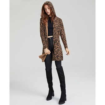 Women's 100% Cashmere Hooded Cheetah-Print Cardigan, In Regular & Petites, Created for Macy's