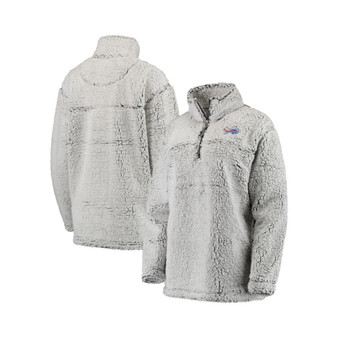 Women's Gray Buffalo Bills Sherpa Quarter-Zip Pullover Jacket