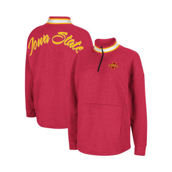 Women's Cardinal Iowa State Cyclones Alice 2-Hit Fleece Quarter-Zip Jacket