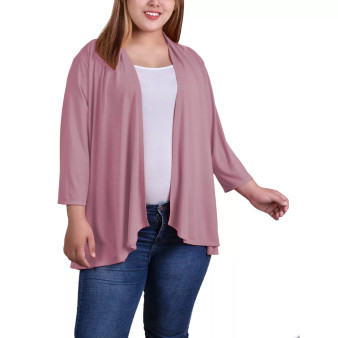 Plus Size Draped Open-Front Cardigan