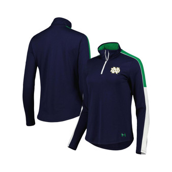Women's Navy Notre Dame Fighting Irish Team Tech Mesh Performance Quarter-Zip Jacket