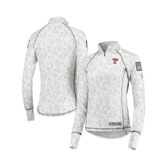 Women's White Texas Tech Red Raiders OHT Military-Inspired Appreciation Officer Arctic Camo 1/4-Zip Jacket