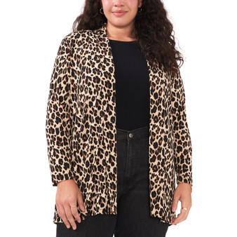 Trendy Plus Size Leopard-Print Cardigan