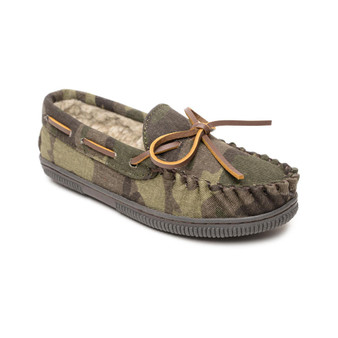 Toddler Boys Pile Lined Hardsole Moccasin Slippers