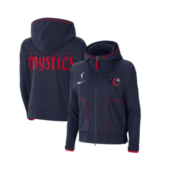 Women's Navy Washington Mystics Full-Zip Knit Jacket
