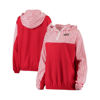 Women's Scarlet Ohio State Buckeyes Chevron Swishy Quarter-Zip Hoodie Jacket