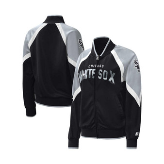Women's Black Chicago White Sox Touchdown Raglan Full-Zip Track Jacket