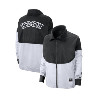 Women's Black, White Brooklyn Nets City Edition Courtside Full-Zip Jacket