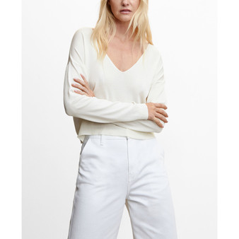 Women's Fine-Knit V-Neck Sweater