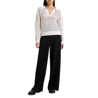 Women's Manda Pointelle-Knit Polo Sweater
