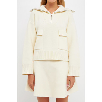 Women's Quarter-Zip Knit Sweater