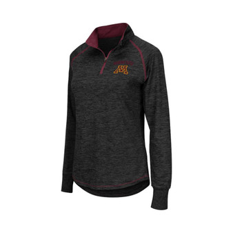 Women's Black Minnesota Golden Gophers Bikram 1/4 Zip Long Sleeve Jacket
