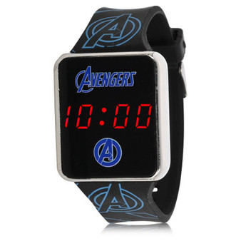Avengers Kid's Touch Screen Black Silicone Strap LED Watch, 36mm x 33 mm