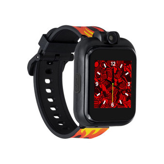 Kid's 2 Black Racing Flames Tpu Strap Smart Watch 41mm