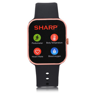 Unisex Rose Gold-Tone and Black Silicone Smart Watch 38mm