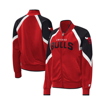 Women's Red Chicago Bulls Slam Dunk Raglan Full-Zip Track Jacket