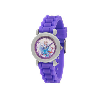 Disney Frozen 2 Elsa Girl's Gray Plastic Time Teacher Watch 32mm