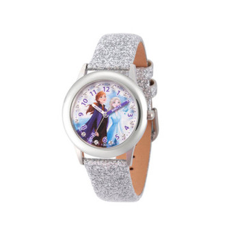 Disney Frozen 2 Elsa, Anna Girls' Stainless Steel Time Teacher Glitz Watch 32mm