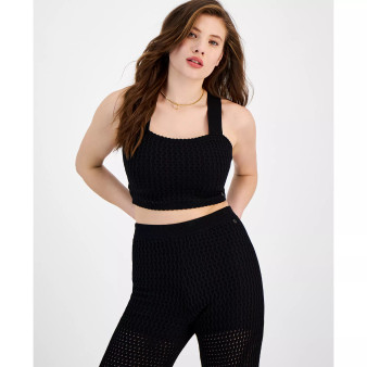 Women's Yasmina Tie-Back Cropped Sweater Top
