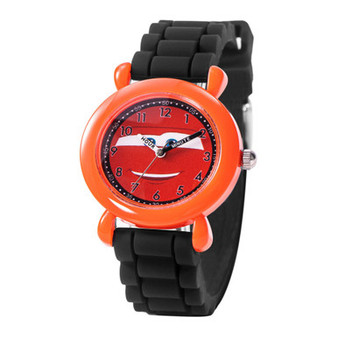 Boy's Disney Cars Lightning Black Silicone Strap Watch 32mm