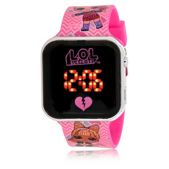 Children's Laugh out Loud Light Emitting Diode Pink Silicone Strap Watch 32mm
