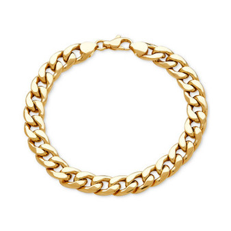 Men's Heavy Curb Link Bracelet (11.8mm) in 10k Gold