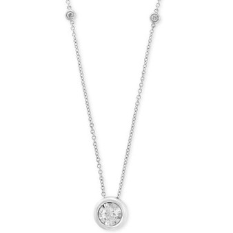 Bubbles by EFFY® Diamond Bezel 18" Pendant Necklace (1/2 ct. t.w.) in 14k White, Yellow or Rose Gold