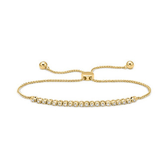 Diamond Horizontal Link Bolo Bracelet (1/4 ct. t.w.) in 10k Gold