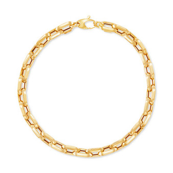Polished Oval Cable Link Chain Bracelet in 10k Gold