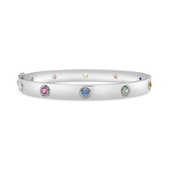 Lab-Created Multi-Sapphire Bangle Bracelet (1-1/3 ct. t.w.) in Sterling Silver