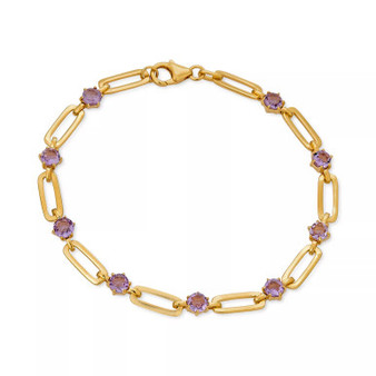 Garnet Paperclip Link Bracelet (4 ct. t.w.) in 14k Gold-Plated Sterling Silver (Also in Citrine, Amethyst, Peridot, & Sky Blue Topaz)