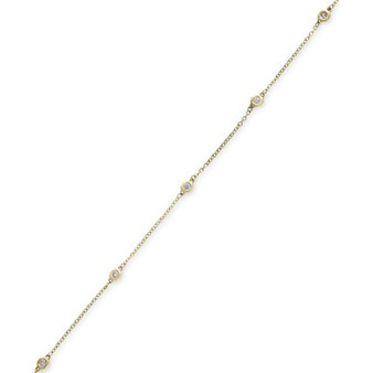 D'Oro by EFFY® Diamond Bezel Station Bracelet (1/6 ct. t.w.) in 14k Gold
