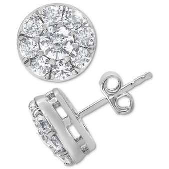 Diamond Halo Stud Earrings (2 ct. t.w.) in 14k White Gold
