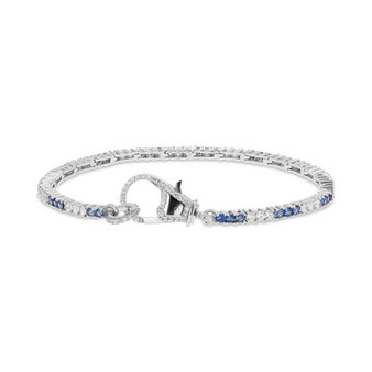 Cubic Zirconia Link Bracelet in Sterling Silver