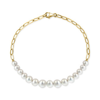 EFFY® Cultured Freshwater Pearl (5-7mm) Chain Link Bracelet in 14k Gold