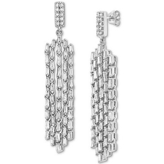 Diamond Multi-Chain Dangle Drop Earrings (1 ct. t.w.) in 10k White Gold