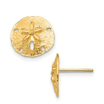 Sand Dollar Stud Earrings in 14k Gold