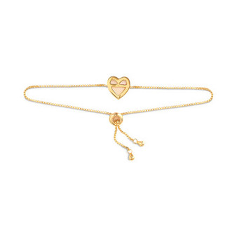 Mother of Pearl & Cubic Zirconia Heart Halo Bolo Bracelet in 18k Gold-Plated Sterling Silver, Created for Macy's