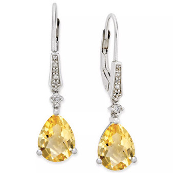 Gemstone (3-3/4 ct. t.w.) and Diamond Accent Birthstone Drop Earrings in Sterling Silver