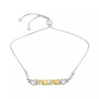 Diamond Heart Mama Bolo Bracelet (1/6 ct. t.w.)