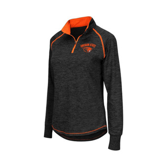 Women's Black Oregon State Beavers Bikram 1/4 Zip Long Sleeve Jacket