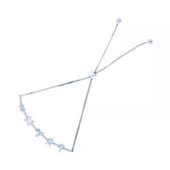 Cubic Zirconia Multi Cut Adjustable Bolo Bracelet in Sterling Silver (Also in 14k Gold Over Silver)