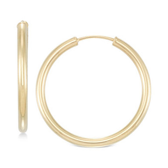 Small Highly Polished Flex Hoop Earrings in 14k Gold