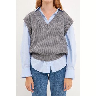 Women's V-neck Knit Sweater Vest
