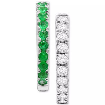 Lab-Created Sapphire (1/2 ct. t.w.) & White Sapphire (1/4 ct. t.w.) Reversible Hoop Earrings