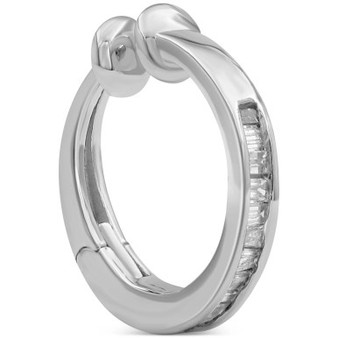 Diamond Ear Cuff (1/10 ct. tw) in 10k White Gold (Also in Black, Red, & Blue Diamond)