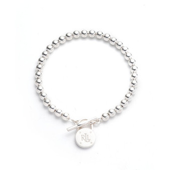Polished Bead Toggle Bracelet in Sterling Silver