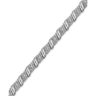 Diamond Diagonal Bracelet (1/4 ct. t.w.) in Sterling Silver