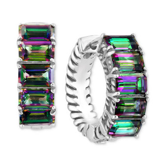 EFFY® Mystic Topaz Small Huggie Hoop Earrings (5-1/10 ct. t.w.) in Sterling Silver, 0.61"